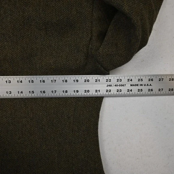 Vtg Polo Ralph Lauren 42R Green Herringbone Tweed 3 Roll 2 Blazer Sport Coat